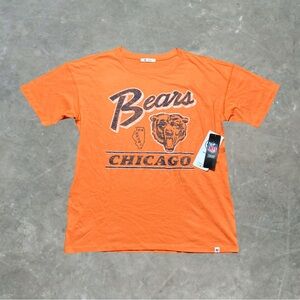 ☀️ 47 Brand Chicago Bears NFL Football Graphic Tee Orange Womens Size Small NWT
